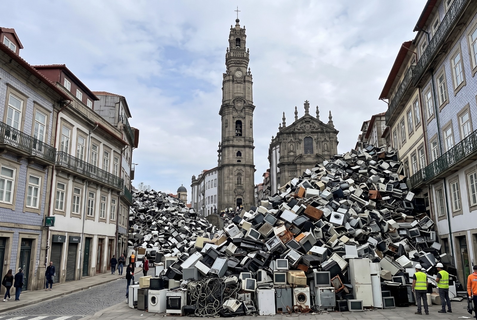 Equipamentos eléctricos e electrónicos acumulados, no Porto